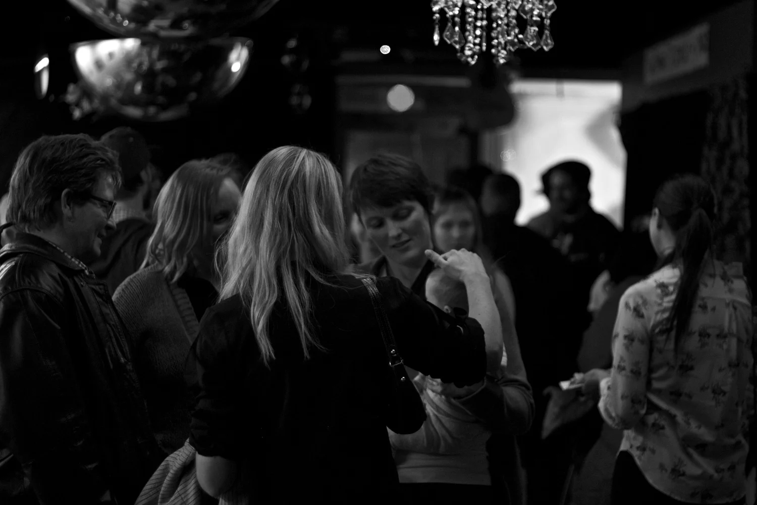 Crowd at exhibition opening