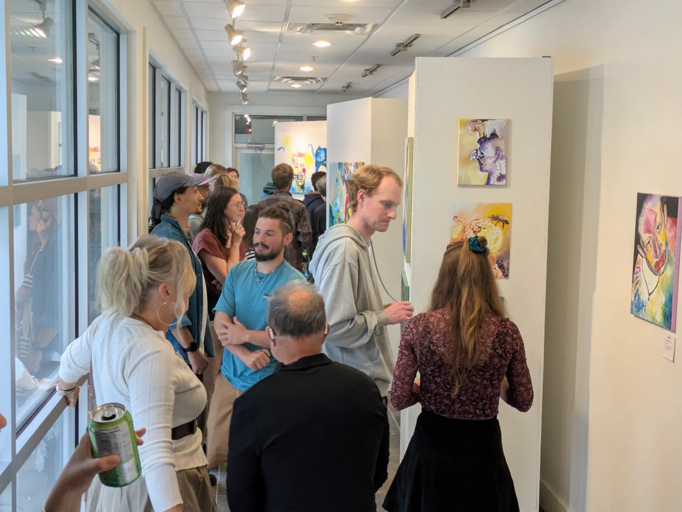 Guests gathered in the gallery at the opening