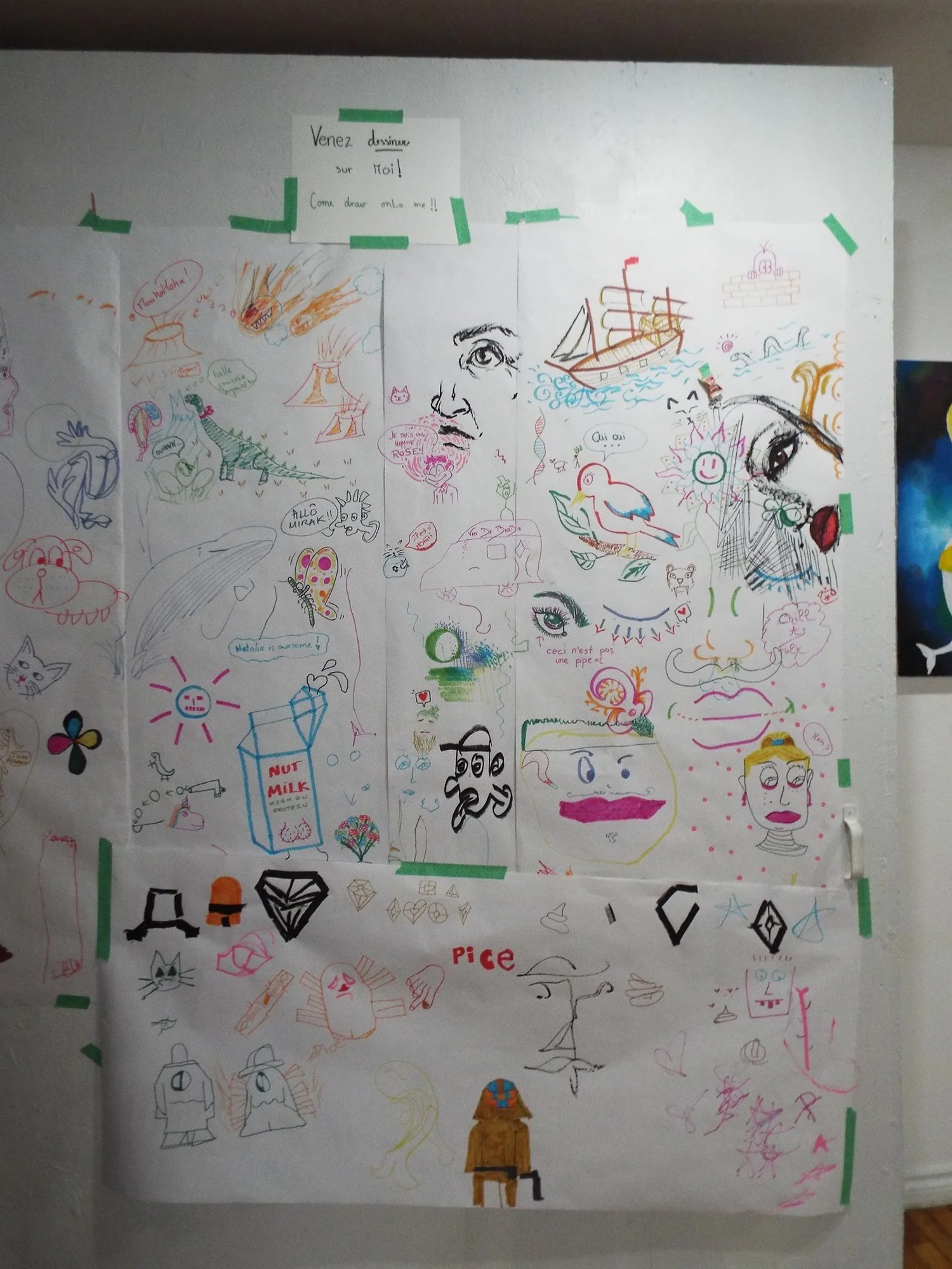 the community drawing wall